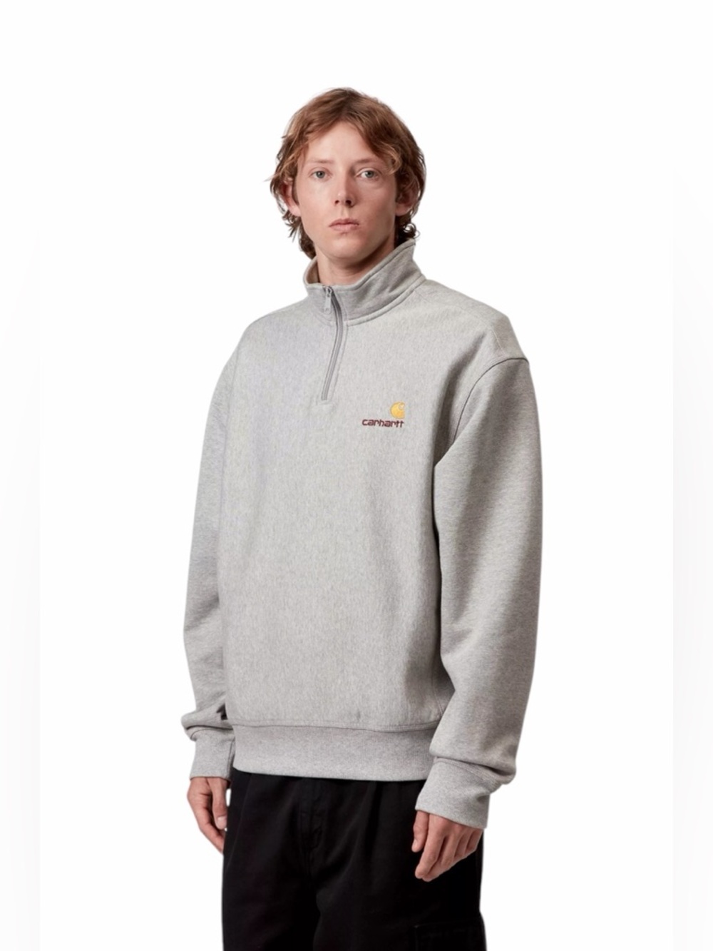 Carhartt WIP – Half Zip American Script Sweatshirt – Grey – Sz. M